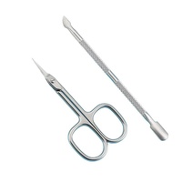 Ciseaux à cuticules russes incurvés à lame en acier inoxydable, à trou carré, non pliables, coupe-ongles pointus, modèle de kit de manucure
