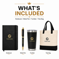 Ensemble cadeau promotionnel personnalisé avec logo, comprenant un carnet, un stylo, un gobelet et un sac fourre-tout, kit de cadeaux d'entreprise pour les salons professionnels et le marketing d'événements