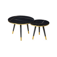 Meubles de maison de haute qualité, ensemble de table basse ronde de petite taille, tables basses pour salon, table à cadre métallique nordique