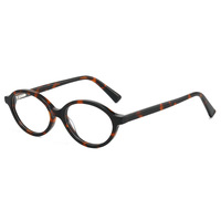 Petites lunettes ovales léopard pour femmes, lunettes rétro anti-lumière bleue, monture TR90, lunettes décoratives mignonnes pour ordinateur