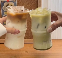 Gelas minum dingin borosilikat tinggi, cangkir rumah tangga sambungan bambu lapisan tunggal, minuman dingin dan kantor
