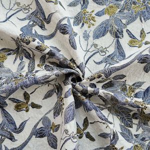 Nuovo Tessuto Jacquard Cinese Vintage Oro con Rilievo <span class=keywords><strong>a</strong></span> Rami, Fiori e Uccelli, Tinto in Filo, per Gonne, Gilet, Cappotti e <span class=keywords><strong>Tende</strong></span> - Product Image 2