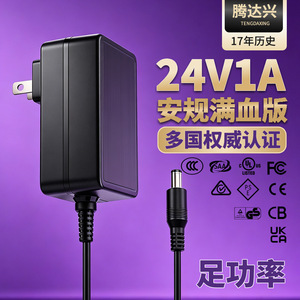 Adaptador de Corriente Tengdaxing 24V 1A, Salida CC, Enchufe US EU CN, 24W, Adaptador para Bomba de Agua Doméstica, Certificado Internacional - Product Image 1