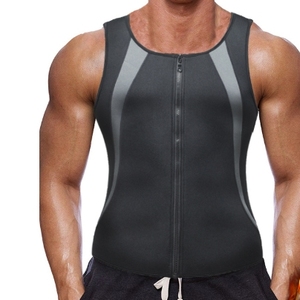 Corset de fitness pour hommes européens et américains Sweat-shirt Shapewear Zipper Vest Fitness Suit - Product Image 6