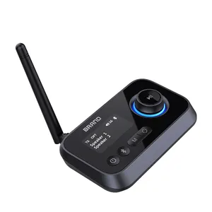 Factories 3 IN 1 Audio streaming box with LCD 3.5 mm jack audio adapter Bluetooth wireless audio transmitter and receiver for TV