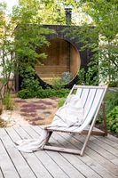 Outdoor Massivholz-Dampfsauna mit Panorama-Glaskabine, Moderne Garten-Villa für 2-8 Personen, Spa-Raum