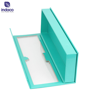 Boîte d'emballage personnalisée en bleu avec fenêtres en PVC, boîte cadeau, boîte en papier aimantée, boîte holographique - Product Image 6