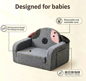 Cartoon <b>Kids</b> <b>Sofa</b> Bed Convertible Toddler Lounge Chair for Living Room Reading Nook Washable Removable Cover Perfect for Napping - Product Image 2