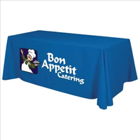 Housse de table publicitaire personnalisée imprimée en couleur pleine, 24x72 pouces, avec logo et texte, conception gratuite, pour salon professionnel, événement, exposition
