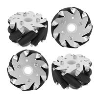 Ensemble de 4 roues Mecanum en acier inoxydable de 100 mm pour voiture robot, accessoire RC avec capacité de charge de 45 kg