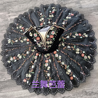 Taille exclusive 9-12 couches filles femmes adulte Performance porter professionnel noir lac des cygnes Ballet danse Tutu