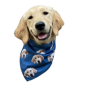 Hot Sale Good Quality Washable <b>Adjustable</b> Sublimation Printed Solid Color <b>Square</b> Customized Scarf Dog Bandana - Product Image 5