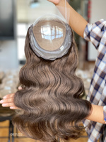 SHY Mini Crown Wig, Perruque en Cheveux Humains Premium, Solution pour la Perte de Cheveux Partielle, Lace Front, Longueur Personnalisée, Marque Privée