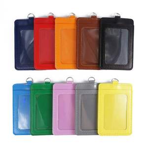 זול עור מפוצל מזהה כרטיס מחזיק, סיטונאי אנכי נשלף עסקים כרטיס שרוול, אשראי כרטיס של עובד כרטיס מקרי - Product Image 2