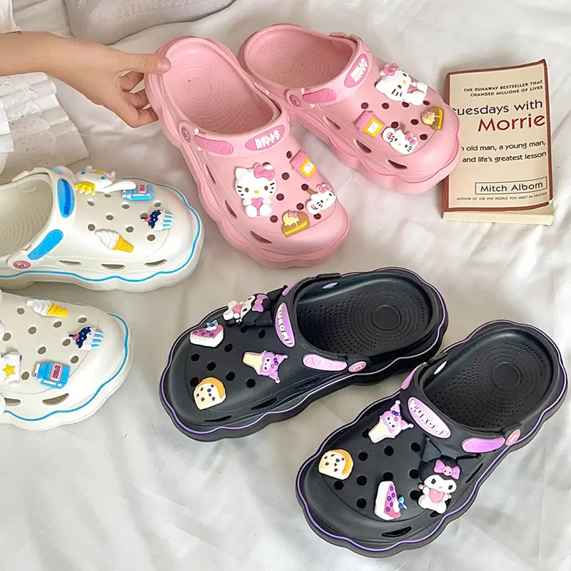 Kawaii 2023 Summer Colorful Children Slippers Home Non-slip Bathroom Bath Cartoon Cute Children's Sandals Slippers