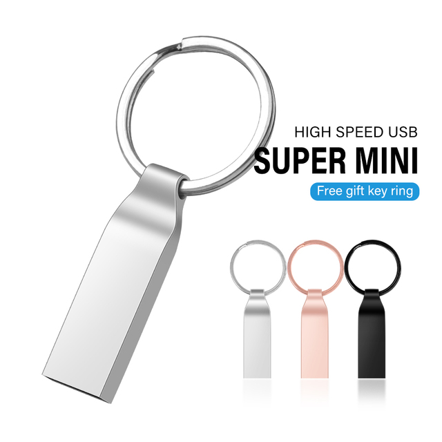 Top Selling Metal Pendrive with Keychain USB 2.0 Stick 4GB 8GB 16GB 32GB 64GB 128GB Pen USB Flash Drive