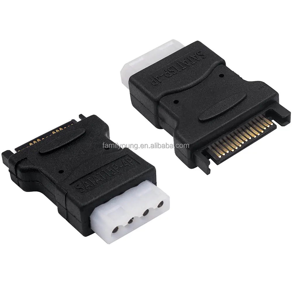 15 Pin SATA Male To 4 Pin Molex PC IDE Female Power Adapter Power Hard Drive Adapter Quick And Easy To Convert SATA to LP4