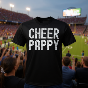 T-shirt de cheerleading Cheer Pappy Grandpa, noir, unisexe, pour adultes - Product Image 3