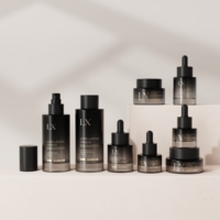 Ensemble de flacons et pots cosmétiques en verre vides de 15 ml, 30 ml, 50 ml, 100 ml, 150 ml, flacon pompe givré ambré pour sérum et lotion, pour l'emballage des soins de la peau