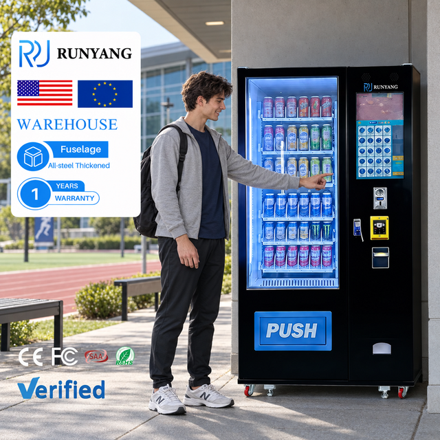 RUNYANG Custom logo Vending Machine with Id Verification Food Smart Snack Vending Machine for Foods and Drinks
