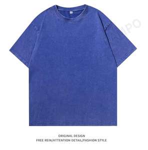 Camiseta de Manga Corta para Hombre, 240g, Algodón, Estilo Y2K, Color Sólido, Ecológica, Transpirable, Antiencogimiento, Estampado Puff, Diseño Personalizado, 100% Tejida - Product Image 5