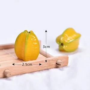 Kawaii Miniatur Simulasi 3D Buah Mangga Semangka Resin Pesona DIY Kerajinan untuk Buatan Tangan Perhiasan Aksesoris Temuan Gantungan Kunci