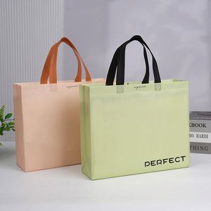 Nouveau sac de courses moderne en film laminé enduit non tissé, avec doubles poignées, pour magasin de vêtements pour enfants, sac écologique - Product Image 4