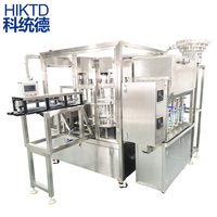 Machine de remplissage et de capsulage de poche à tête de champignon à quatre têtes entièrement automatique
