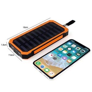 Batterie externe solaire 20000mAh, chargeur de téléphone portable robuste pour l'extérieur avec lumière LED pour le camping, la randonnée et les voyages - Product Image 2