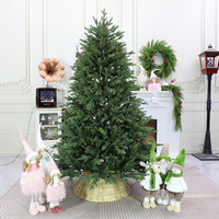 Sapin de Noël artificiel pré-éclairé en PE, lumières LED blanc chaud, plusieurs tailles de 5 à 10 pieds, pour la décoration de Noël des hôtels et des commerces