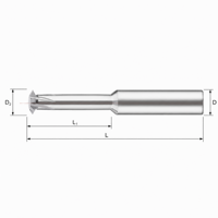 Fraise à fileter universelle 60 degrés pour aluminium non revêtu, cannelure polie, en carbure, pour filetage CNC, usage général, haute vitesse, profonde