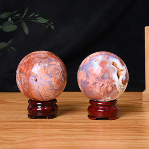 Hot Sale High Quality <b>Crystal</b> Healing Stone Craft Sakura Agate Sphere <b>Crystal</b> <b>Ball</b> for Home Decoration - Product Image 1