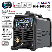 Machine à souder portable GZ GUOZHI MIG-205LCD (MIG/TIG/MMA) 7,7 kW, entrée 230 V, moteur DC, couleur personnalisable