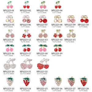 จี้ตกแต่งเล็บรูปผลไม้สีแดงชมพูแบบผสม 3 มิติ รูปสตรอว์เบอร์รี เชอร์รี น่ารัก ขนาดเล็ก สำหรับตกแต่งเล็บและทำเครื่องประดับ - Product Image 4