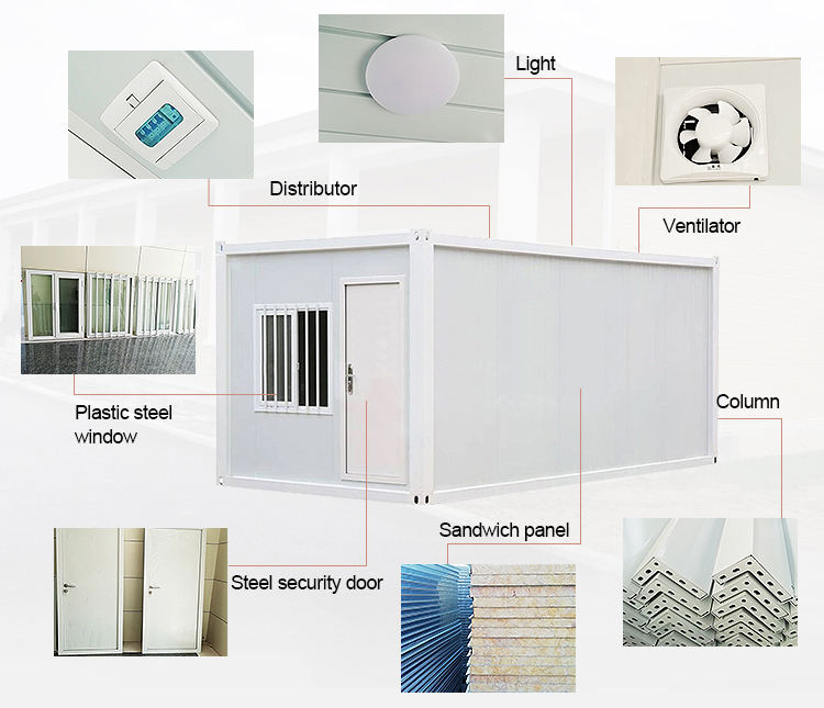 Container Prefabricated Sandwich Panel House Chinese Design Waterproof ...
