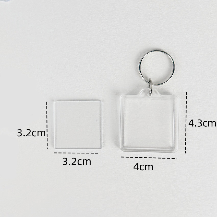 Porte-clés carré transparent