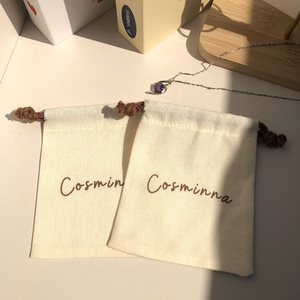 High Quality Small Cotton Canvas Dust Bag for Jewelry Earring Packaging Jewelry Drawstring Pouch With Printing Logo - Product Image 5