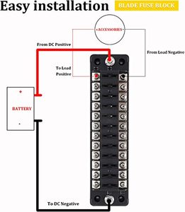 12 Way 12/24VDC Blade Fuse Block with Negative <strong>Bus</strong> Waterproof Protection Cover <strong>Sticker</strong> for Autos-12 Fuses &amp; Fuseholders - Product Image 3