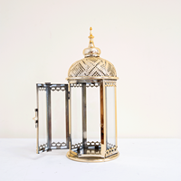 Lanterne marocaine en métal plaqué or Luckygoods QT260171, porte-bougie pour le Ramadan, mariage, décoration de la maison
