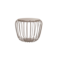 Ensemble de tables basses rondes en aluminium de luxe, design moderne, pour patio, espace de détente, extérieur, hôtel, villa, jardin, style Art Cage Base