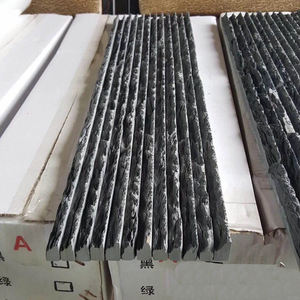 Paneles de piedra apilados naturales baratos en pizarra negra para decoración de pared de TV de fachada exterior de chimenea con acabado de superficie dividida - Product Image 2