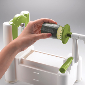 ที่มีคุณภาพสูงง่ายต่อการทำความสะอาดมือถือ3-In-1โรตารี Microtome ผัก Spiralizer - Product Image 5