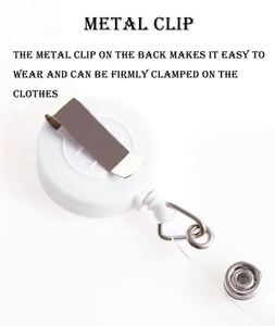 Porte-clés plat rond en gros pour sublimation, porte-badge rétractable avec pince crocodile en métal - Product Image 2