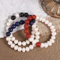Bracelet en perles imitation nacre et agate filigranée, rehausse le teint, simple, élégant, tendance, cadeau pour femme, vente en gros