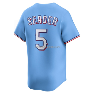 Vente en gros de maillots de baseball américains brodés pour hommes <span class=keywords><strong>Texas</strong></span> Ranger # Tenue de softball Corey Seager 5, Wyatt Langford 36, Jacob deGrom 48 - Product Image 4