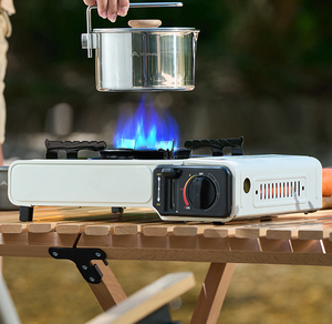 Estufa de Gas Portátil Panda de Acero Inoxidable con Encendido, Diseño de Una Pieza, 8 Deflectores de Viento, Uso en Todas las Estaciones, Operación Manual - Product Image 4