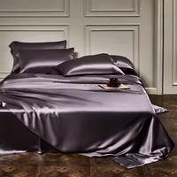 Parure de lit de luxe en soie pour mariage avec taies d'oreiller, drap plat et housse de couette - Textiles de maison écologiques