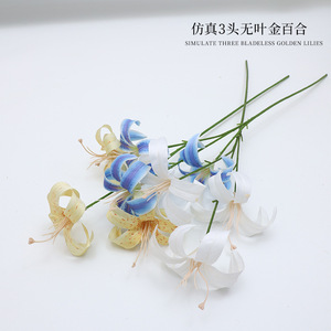 Bouquet de lys artificiels Gloriosa 30cm-100cm, fleurs en soie plastique pour décoration de mariage et d'hôtel - Product Image 5