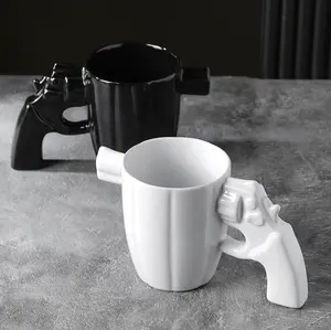 厂家直销创意左轮枪马克杯陶瓷杯个性化造型咖啡杯大容量陶瓷水杯