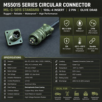 Connecteur circulaire étanche à 2 broches MS3102A/MS3106A/MS3108A 10SL-4S 10SL-4P, norme militaire Mil-C 5015, 10SL-4S/P